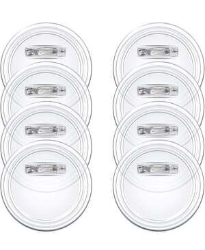 Bignc 12 Set Clear Pins for Crafts, Plastic Button Making Kit, Blank Pins Bulk,